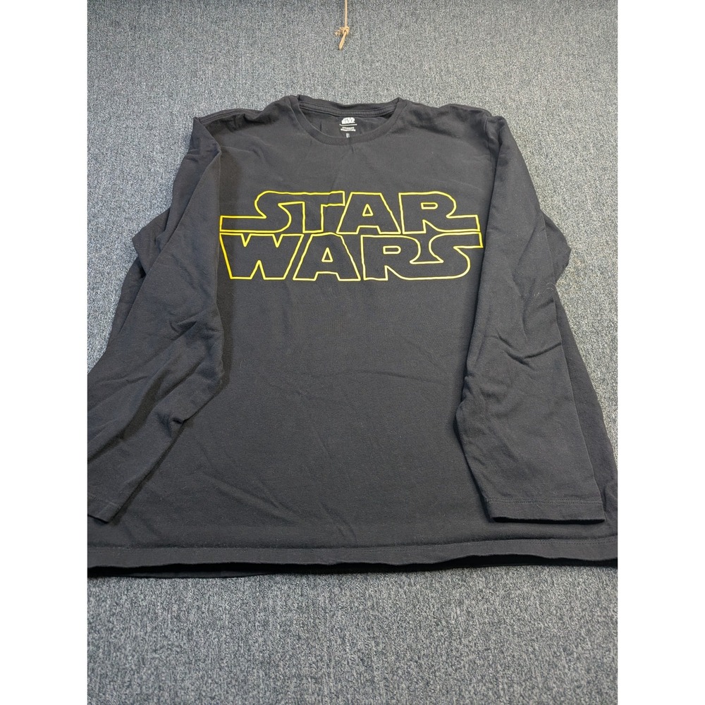 Star Wars Amazon Essentials Mens Black Long Sleeve Graphic T-Shirt Size L Logo